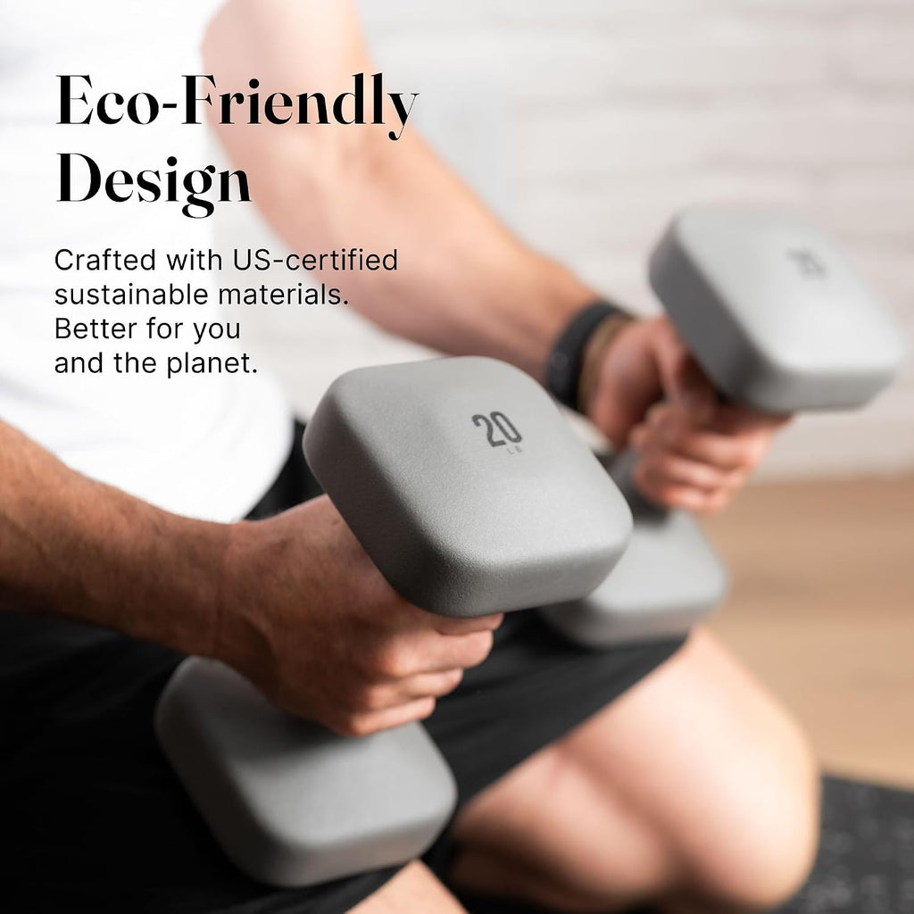 WeGym SafeGrip Square Dumbbells with Anti Slip Handles, Aesthetic Free Weights for Home Workouts, Stable Design Prevents Rolling during Floor Exercises - Set