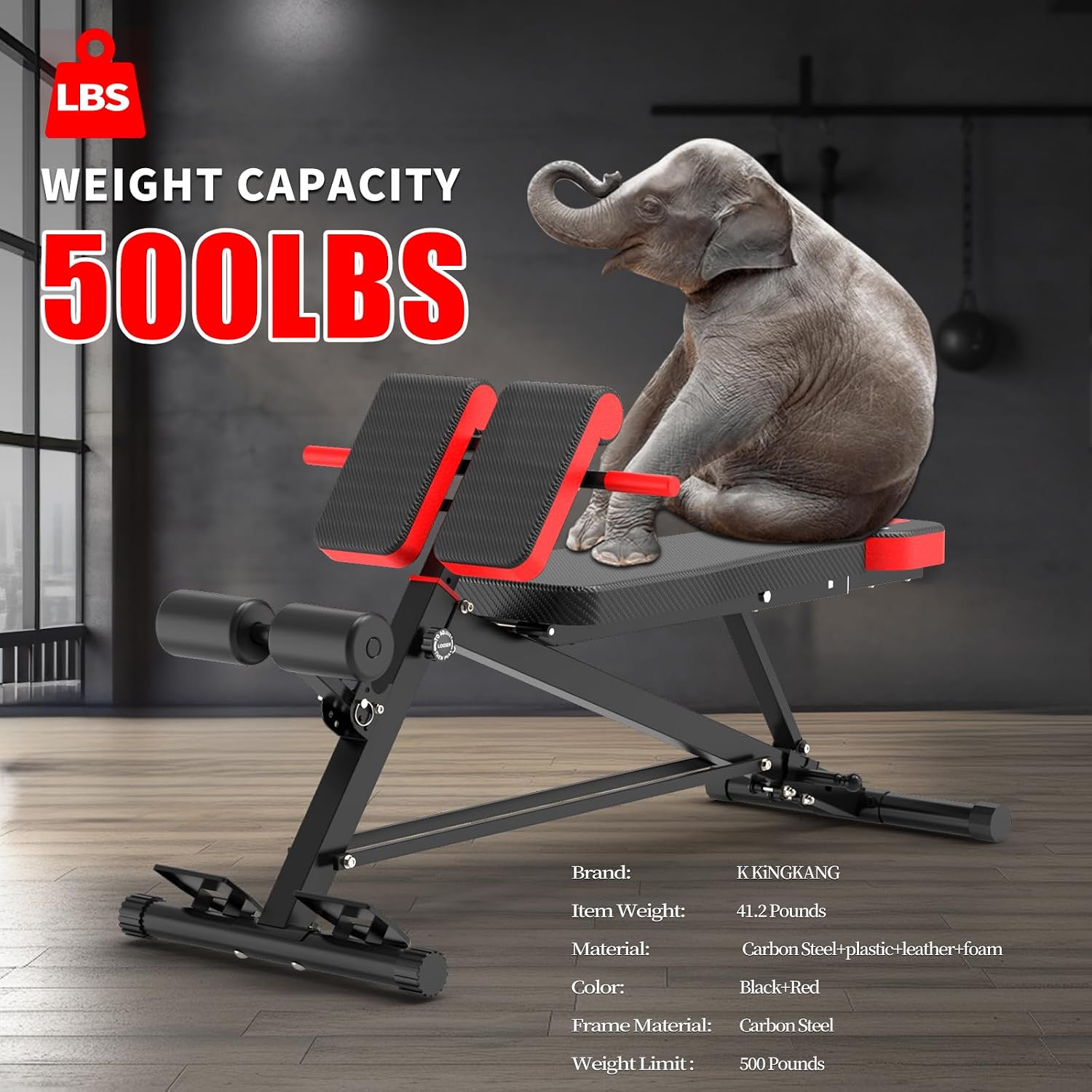 K KiNGKANG Adjustable Weight Bench,Multi-Functional Roman Chair for Full All-in-One Body Workout Hyper Back Extension and Sit up
