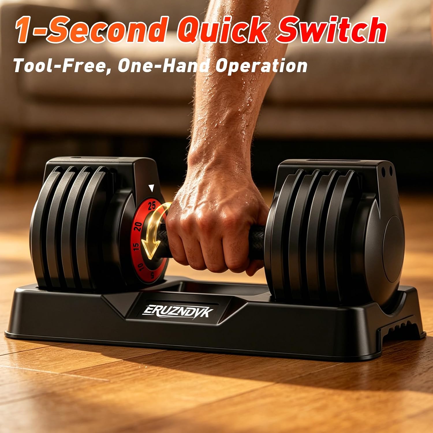 25/55lb Pair Adjustable Dumbbell Set, Adjustable Dumbbells Set of 2, 5 in 1/10 in 1 Free Weights Dumbbells Set with Anti-Slip Texture Handle, Weight Set For Home Gym Suit both Men and Women