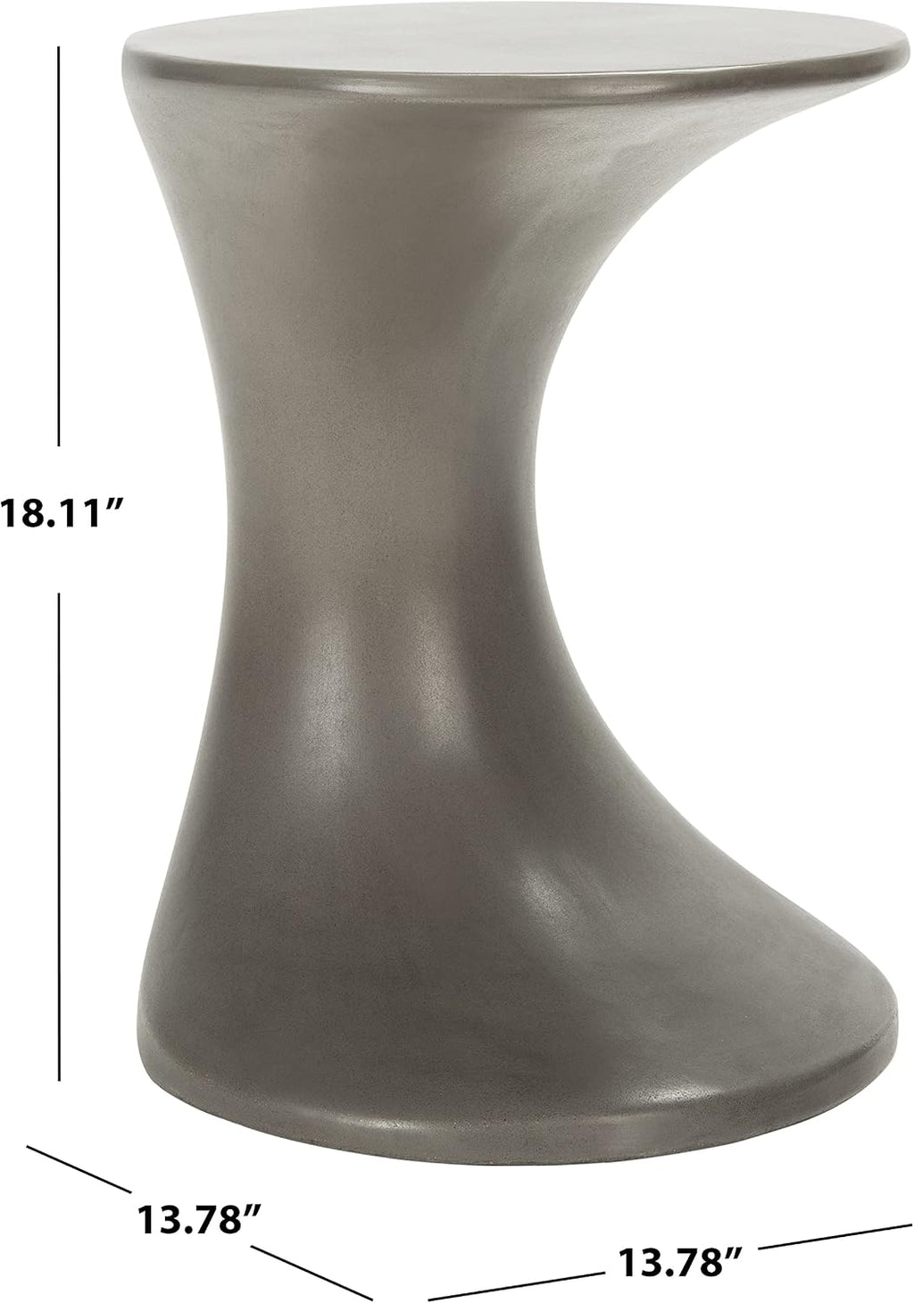SAFAVIEH Outdoor Collection Kavita Modern Dark Grey Concrete Accent Table (Fully Assembled)