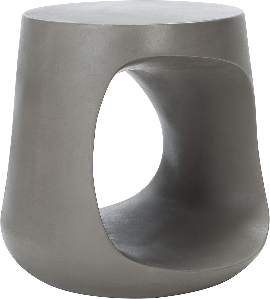 SAFAVIEH Outdoor Collection Vikki Modern Dark Grey Concrete Accent Table (Fully Assembled) VNN1040A