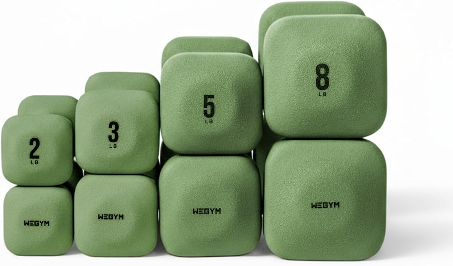 WeGym SafeGrip Square Dumbbells with Anti Slip Handles, Aesthetic Free Weights for Home Workouts, Stable Design Prevents Rolling during Floor Exercises - Set