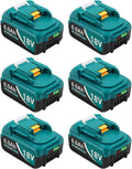 Twupixy 6Packs 18-Volt Replace for Makita 18V Battery BL1860B, Replacement Batteries Compatible with Makita BL1860 BL1820 1830B 1840B 1850B, Fit with Original makita 18V