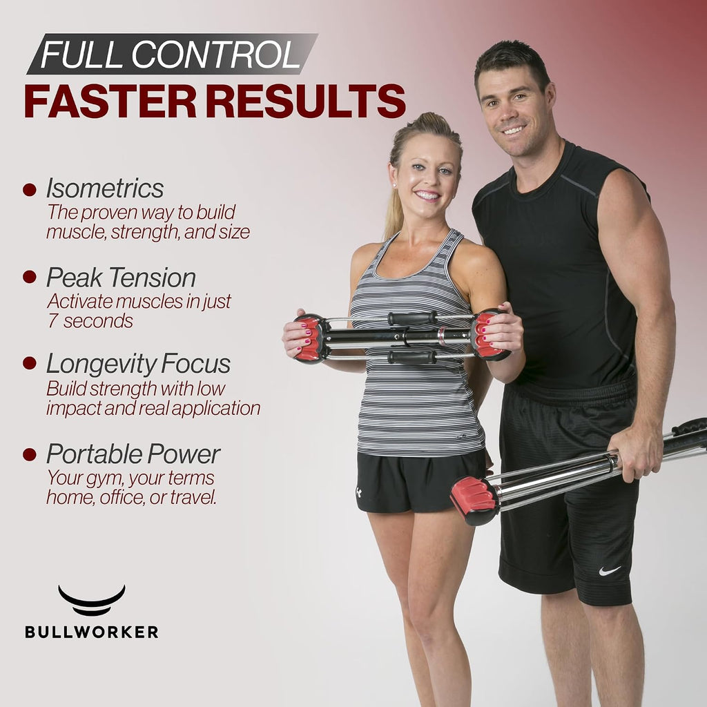 Bullworker Steel Bow 20' - Portable Home Gym Equipment & Isometric Exercise Equipment for Arms, Chest, Back, Shoulders, Core, Biceps, Triceps, Abs - Strength Training Equipment