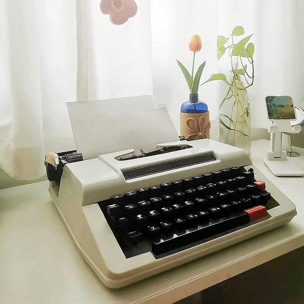 Portable Manual Typewriter, Classic Retro Fashioned Machinery Typewriter, Perfect Writer's Literary Gift,for Notes Or Letters, Creative Writing-Includes Ribbon Set