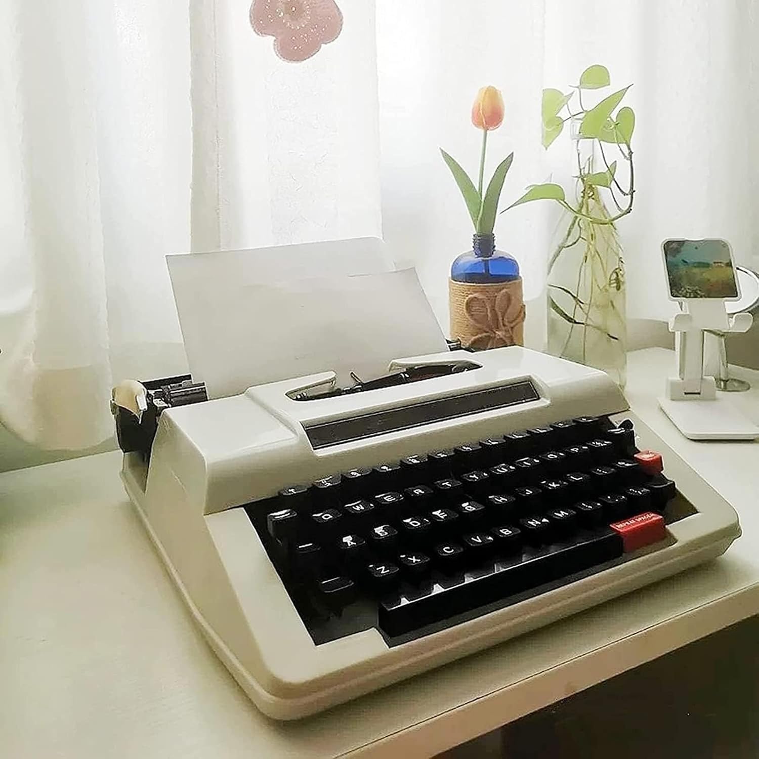 Portable Manual Typewriter, Classic Retro Fashioned Machinery Typewriter, Perfect Writer's Literary Gift,for Notes Or Letters, Creative Writing-Includes Ribbon Set