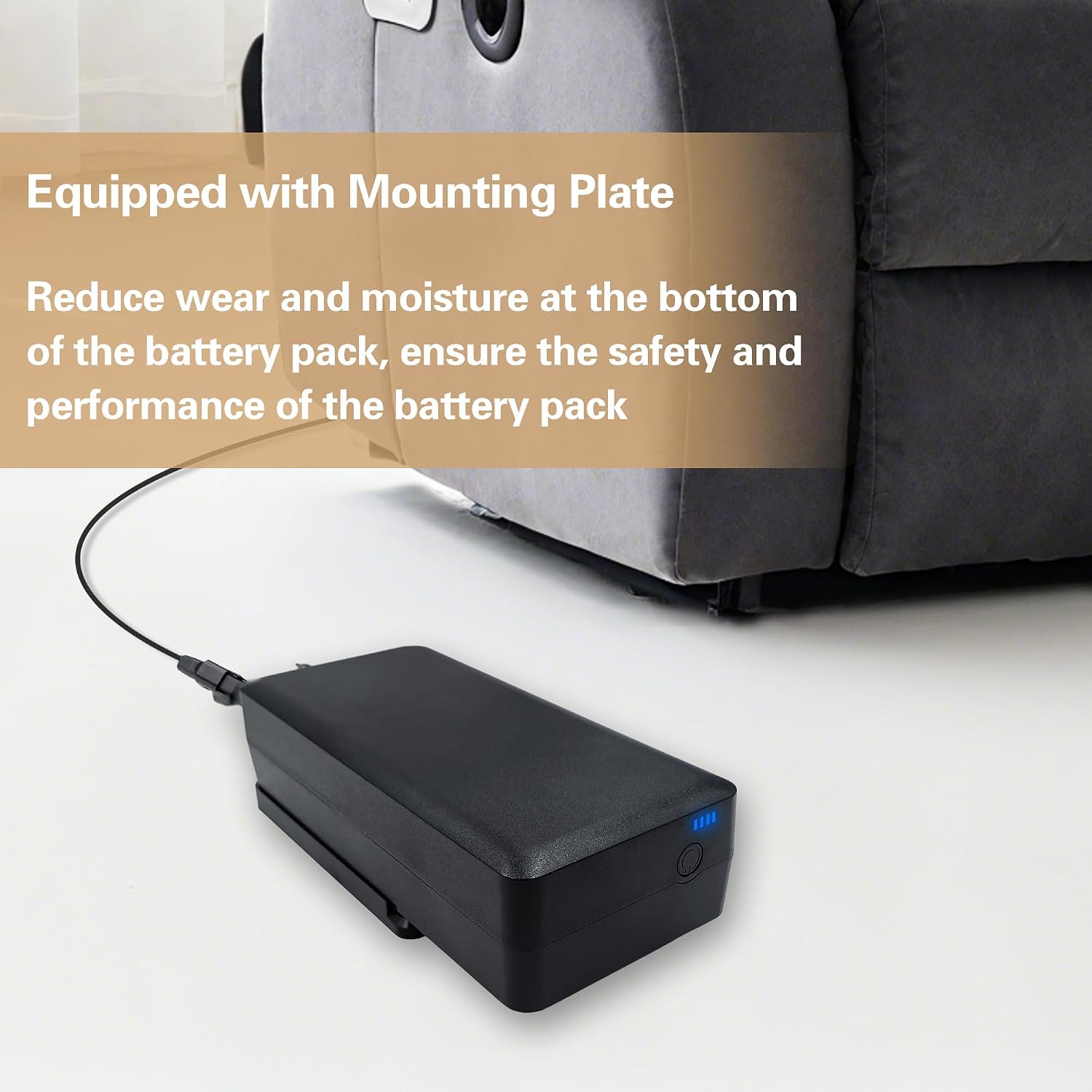 Power Recliner GreenPower 5000mAh Wireless Rechargeable Battery Pack Kits with Wall Power Supply Extension Cord and Y Power Cable
