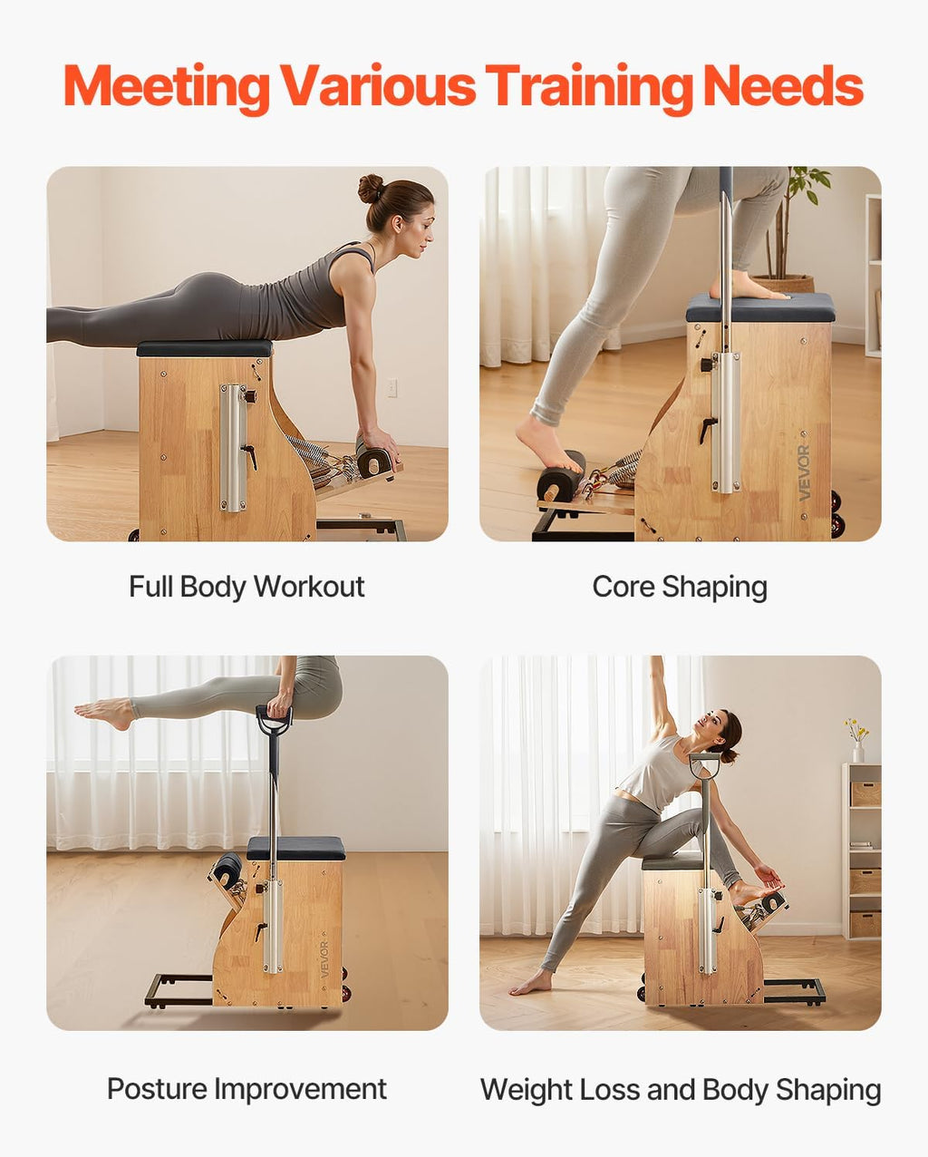 VEVOR Pilates Reformer Foldable, Suitable for Intermediate and Beginners Users, Pilates Equipment for Home Gym Studio Use with 4 Adjustable Resistance Spring, Up to 400 LBS