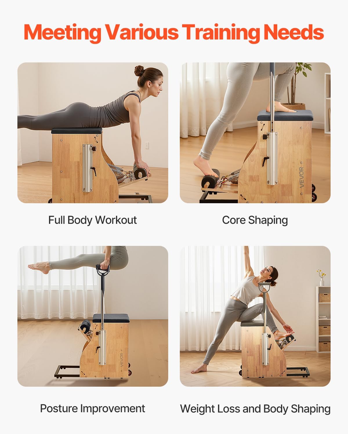 VEVOR Pilates Reformer Foldable, Suitable for Intermediate and Beginners Users, Pilates Equipment for Home Gym Studio Use with 4 Adjustable Resistance Spring, Up to 400 LBS