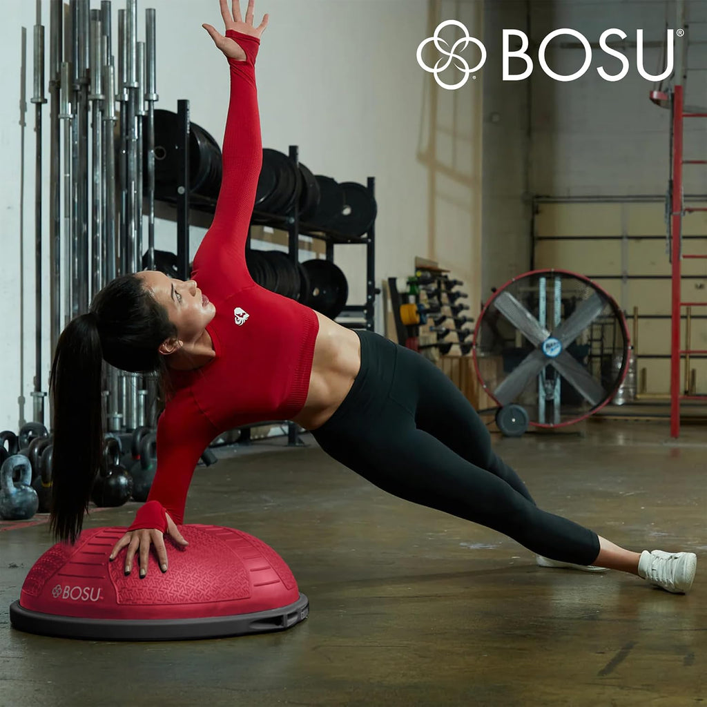 BOSU Nexgen Balance Trainer, Half-Ball Training Equipment, 65 cm Diameter, 300 lb Capacity - Burst-Resistant Stability Exercise Tool w/Non-Slip Base, Includes Hand Pump, Commercial-Grade