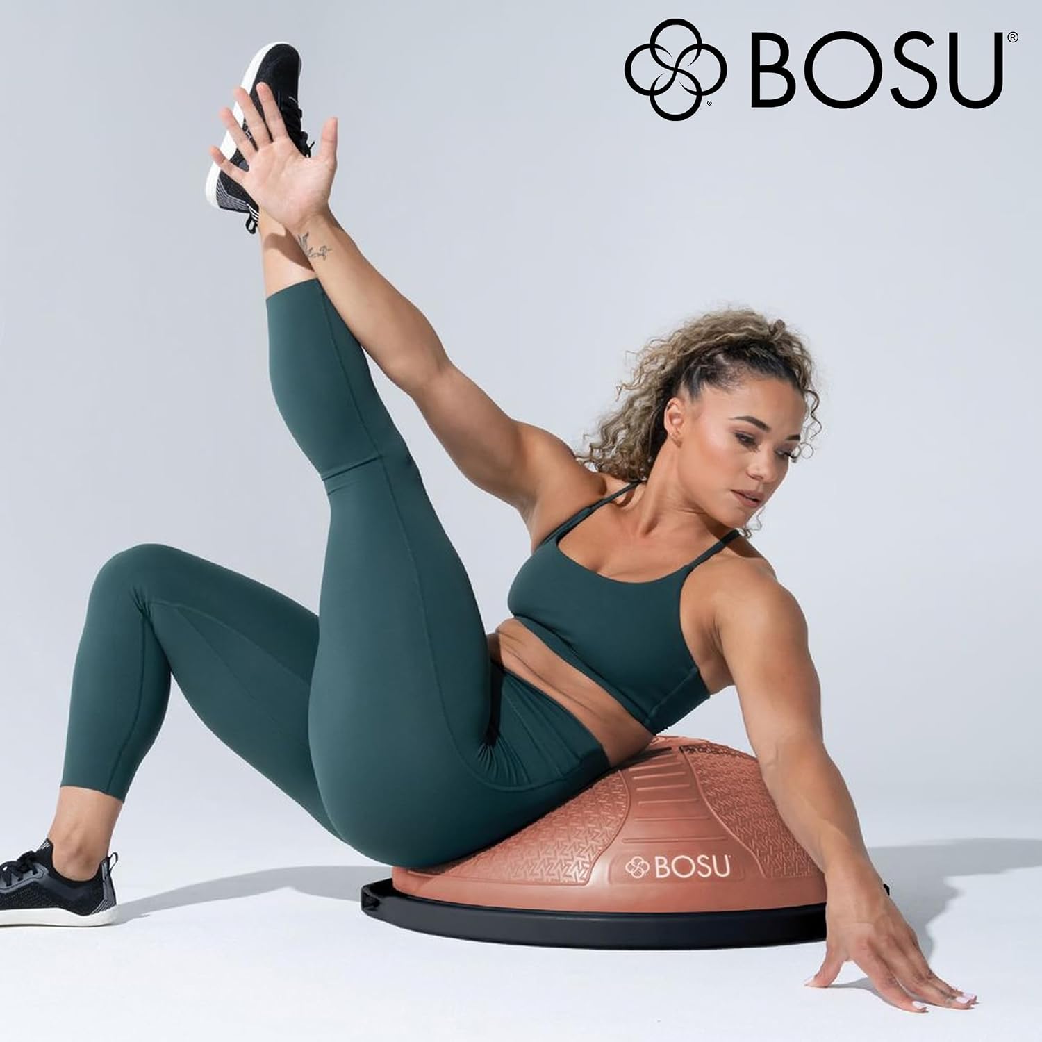 BOSU Nexgen Balance Trainer, Half-Ball Training Equipment, 65 cm Diameter, 300 lb Capacity - Burst-Resistant Stability Exercise Tool w/Non-Slip Base, Includes Hand Pump, Commercial-Grade