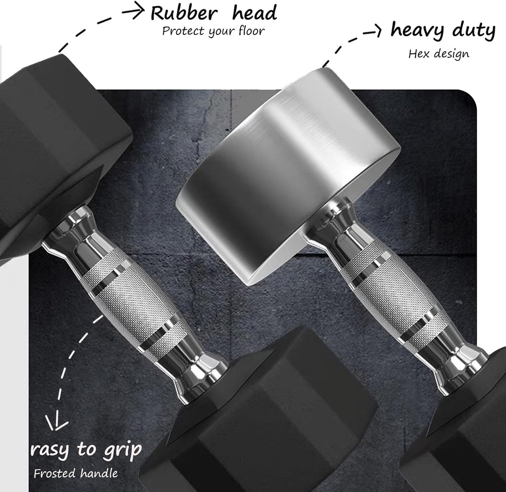 350/450/550 lbs Hex Weight Dumbbells Sets with Rack 5-45lbs Rubber Gym Equipment Coated Dumbbell Free Weights Set for Home Exercises Set of Weights Dumbbells and Rack