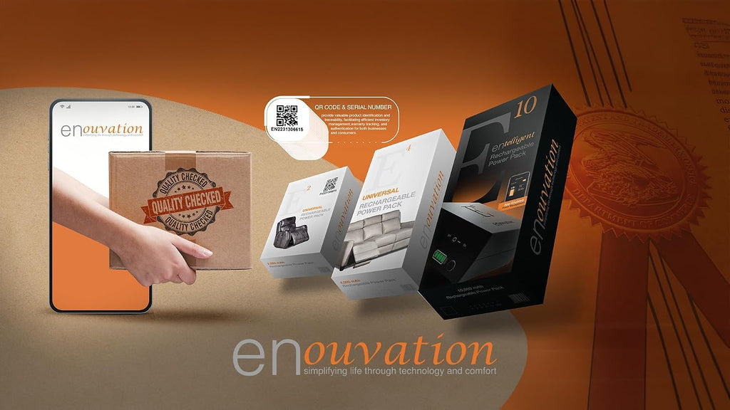 Enouvation E6 Cordless High-Capacity Power Pack, 6000mAh Rechargeable Battery for Motion Recliners, Lift Chairs, Sofas, and Sectionals