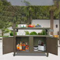 Outdoor Grill Cart with Wheels - BBQ Prep Table with Ample Storage, Perfect for Patio, Kitchen Island & Home Parties, Versatile Use as Dining Cart or Storage Cabinet
