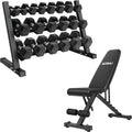 Dumbbell Sets with Rack, Rubber Hex Dumbbells, 160/220/280/360/450/550LBS, Hand Weights with Chrome Handle for Strength Training