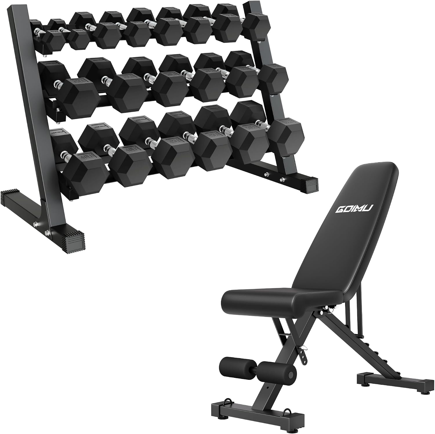 Dumbbell Sets with Rack, Rubber Hex Dumbbells, 160/220/280/360/450/550LBS, Hand Weights with Chrome Handle for Strength Training