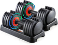 55 lbs Pair Adjustable Dumbbells Set, Adjustable Weights Dumbbells Set for Men and Women with Anti-Slip Fast Adjust Weight by Turning Handle,Black Dumbbell with Tray