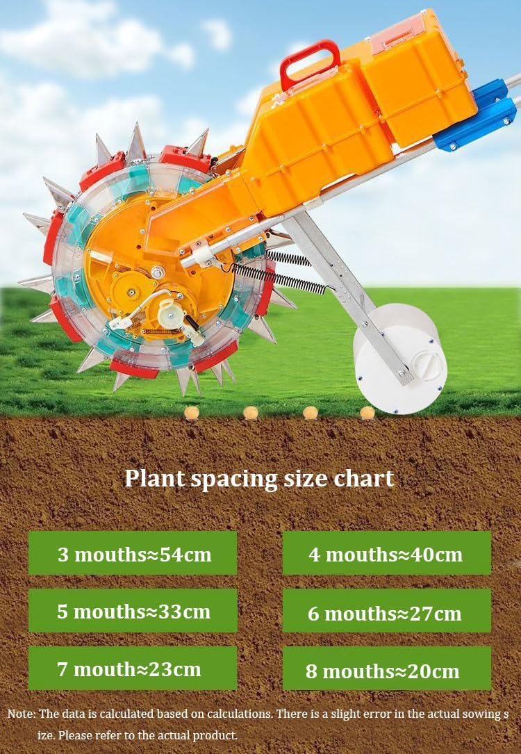 Hand-Push Roller Seeder, Lawn & Garden Spreaders with Wheels,Manual Seeder,Garden Seeder,Corn Planter Seeder, for Soy Peanut Corn Cotton Soybean,7 Mouths (5 Mouths