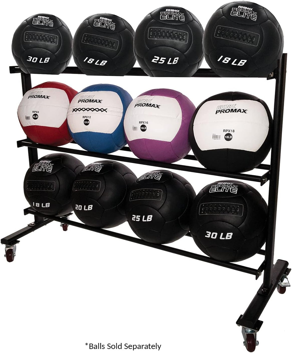 Champion Sports Rhino Promax Wall Balls - Soft Shell Non-Slip Grip for Weightlifting, Plyometrics, Cross Training, & Home Gym