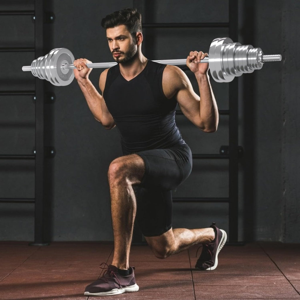 VIVITORY Fitness Dumbbells Set, Adjustable Weight Sets up to 11/22/44/66/100 lbs, with Metal Connecting Rod Used As Barbell, Chromed Weights, Hardcover Gift Box, Home Gym Work Out Training Equipment