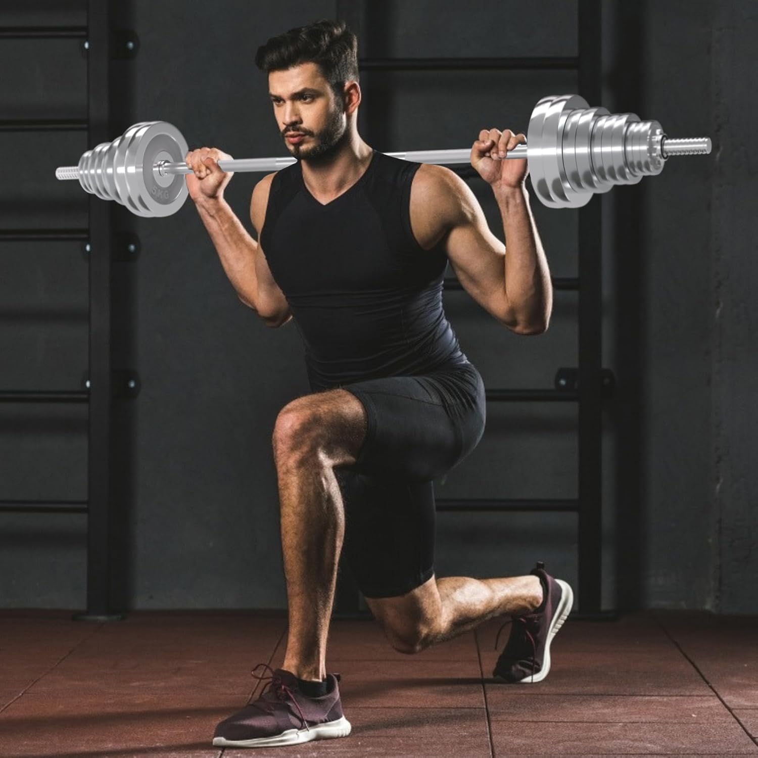 VIVITORY Fitness Dumbbells Set, Adjustable Weight Sets up to 11/22/44/66/100 lbs, with Metal Connecting Rod Used As Barbell, Chromed Weights, Hardcover Gift Box, Home Gym Work Out Training Equipment