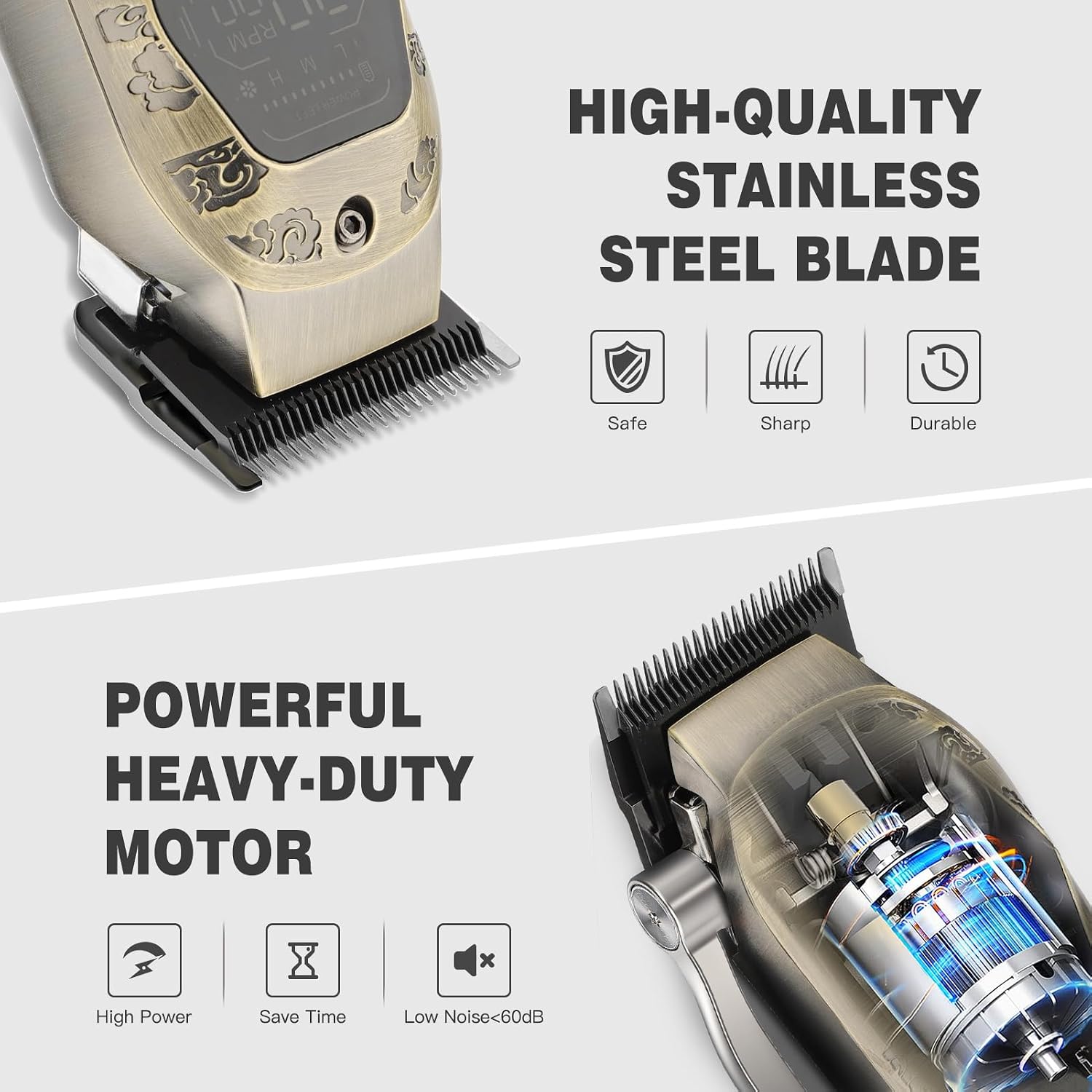 Qreeyx Professional Cordless Barber Clippers for Men - Hair Clippers Zero Gap T-Blade Trimmer Electric Foil Shaver and Nose Hair Trimmer Set, Hair Cutting Grooming Kit Ideal Gift for Men