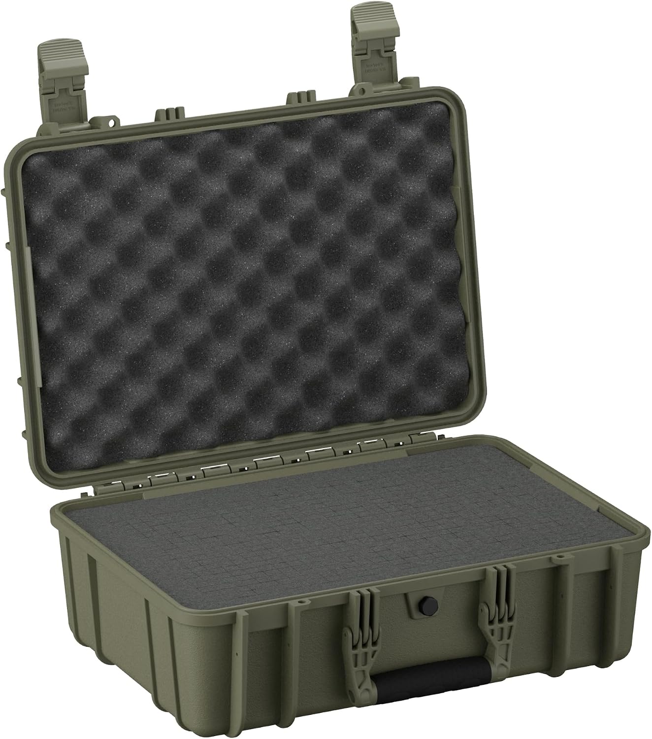 Condition 1 18' Medium Waterproof Hard Case with Foam, Model 801, Portable Protective Storage Box for Travel, Tactical Gear, Made in USA, 18.36'x13.70'x 7.03' Green