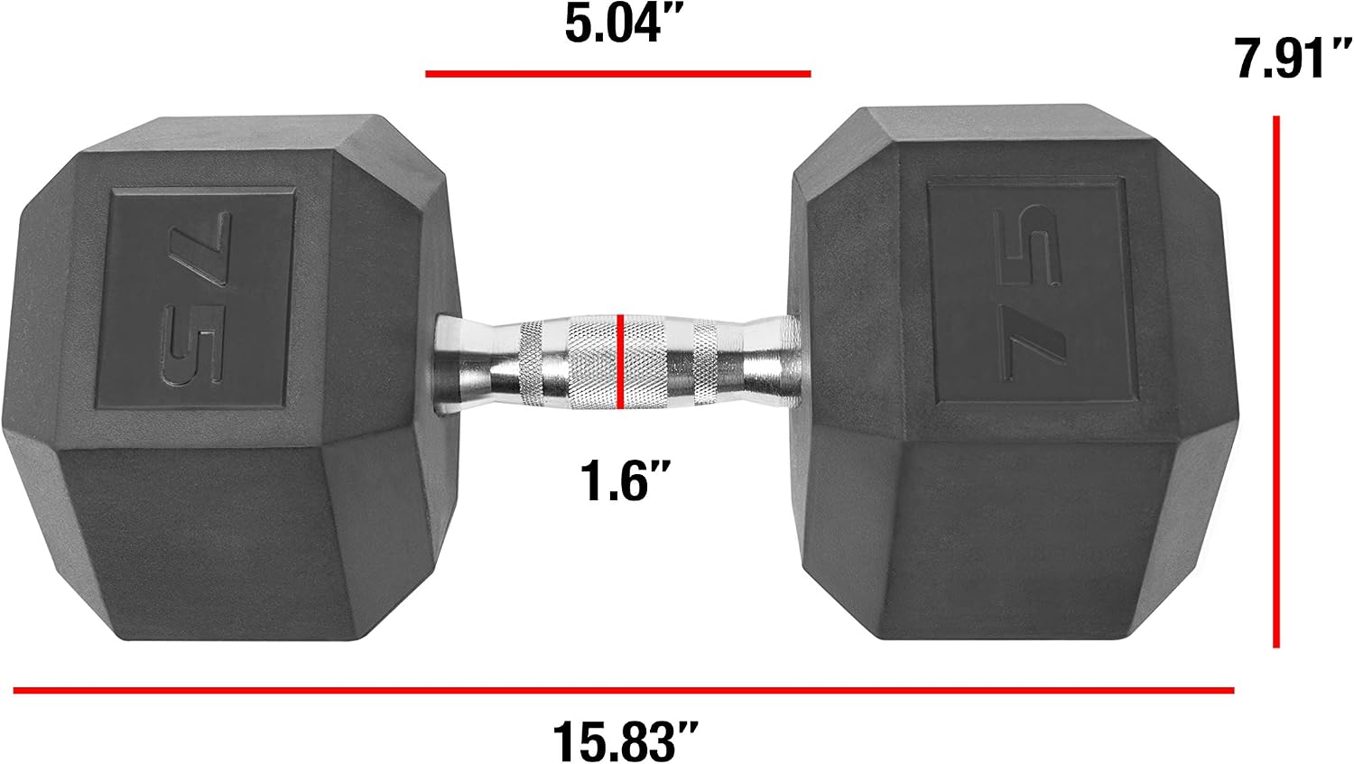 WF Athletic Supply Rubber Coated Solid Steel Cast-Iron Pair Dumbbells, Rubber Hex Dumbbells, Hex Weights Dumbbells for Muscle Toning, Full Body Workout, Home Gym Dumbbells, Pair