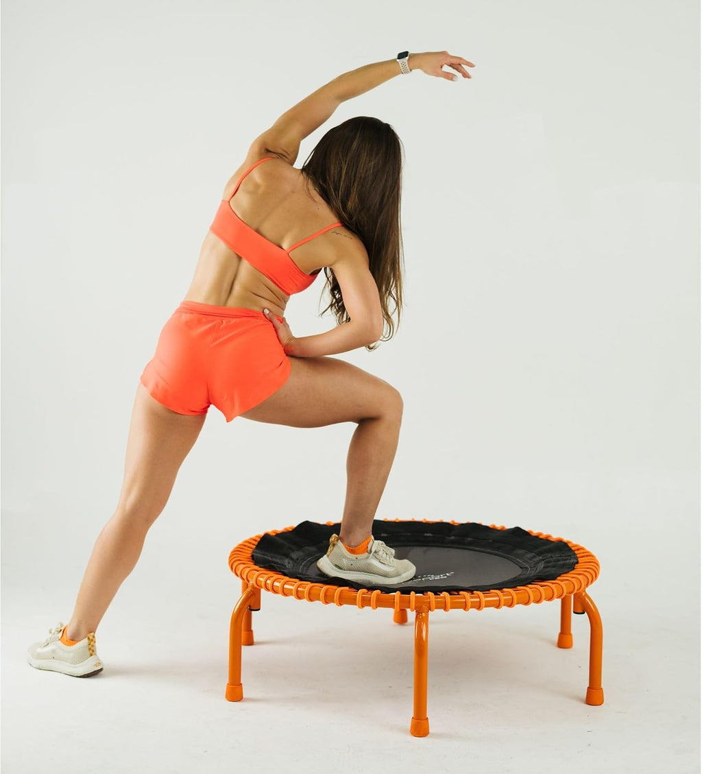 JumpSport 350 PRO 39 Inch Fitness Trampoline Indoor Rebounder Cardio Workout Equipment 300 lb Capacity