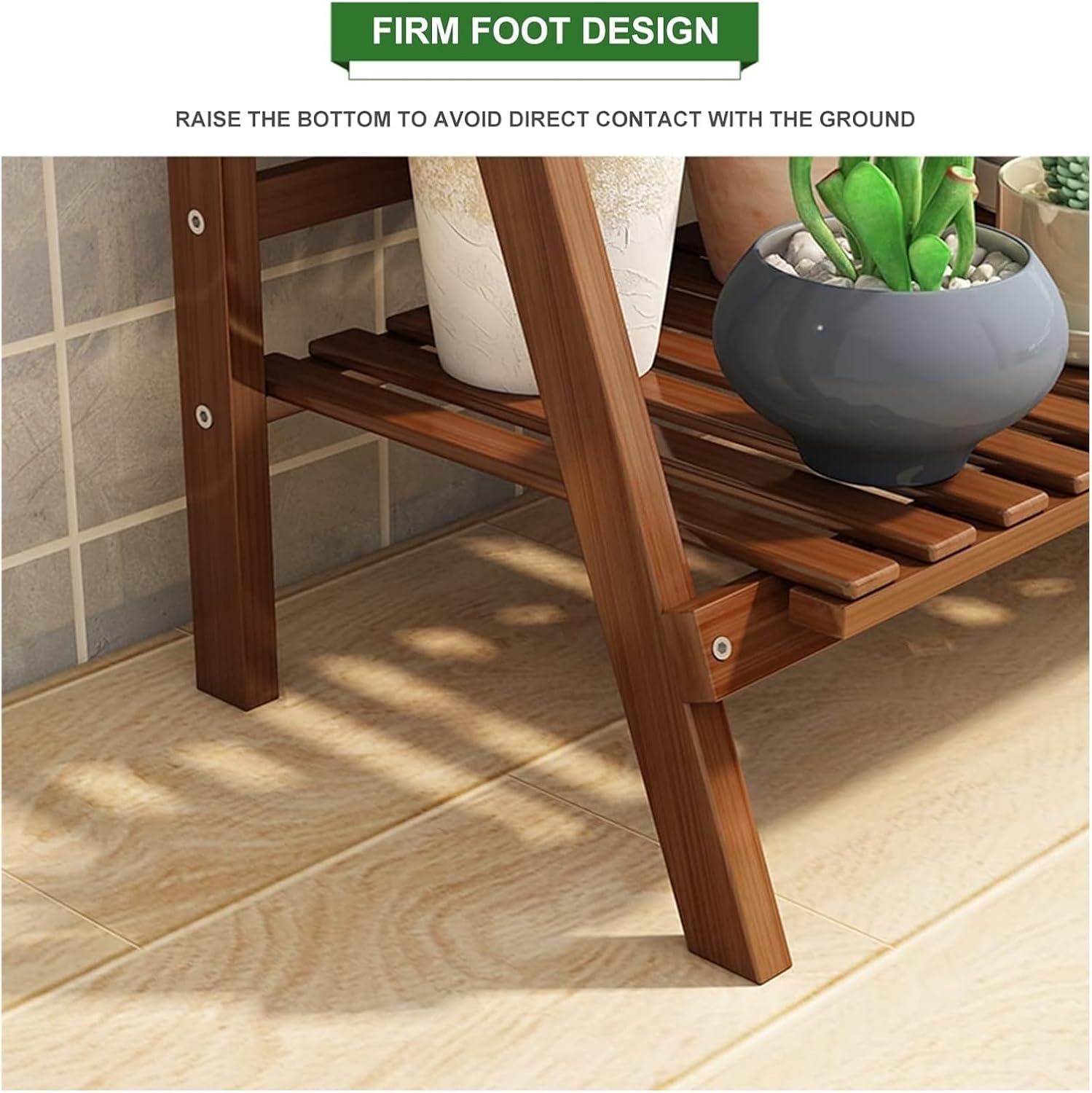 Potting Bench Table,Garden Potting Table, 4 Tier Plant Stand Flower Planter Shelves Corner Plant Stands Indoor Outdoor Display Shelf Flower Pot Stand for Living Room Balcony Garden Patio