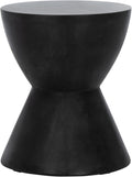 SAFAVIEH Outdoor - Athena Accent Stool - Black Concrete - Sculptural Drum Design - Ideal for Living Room, Patio, Deck, Sunroom, 14.9' W x 14.9' D x 17.7' H (VNN1011C)