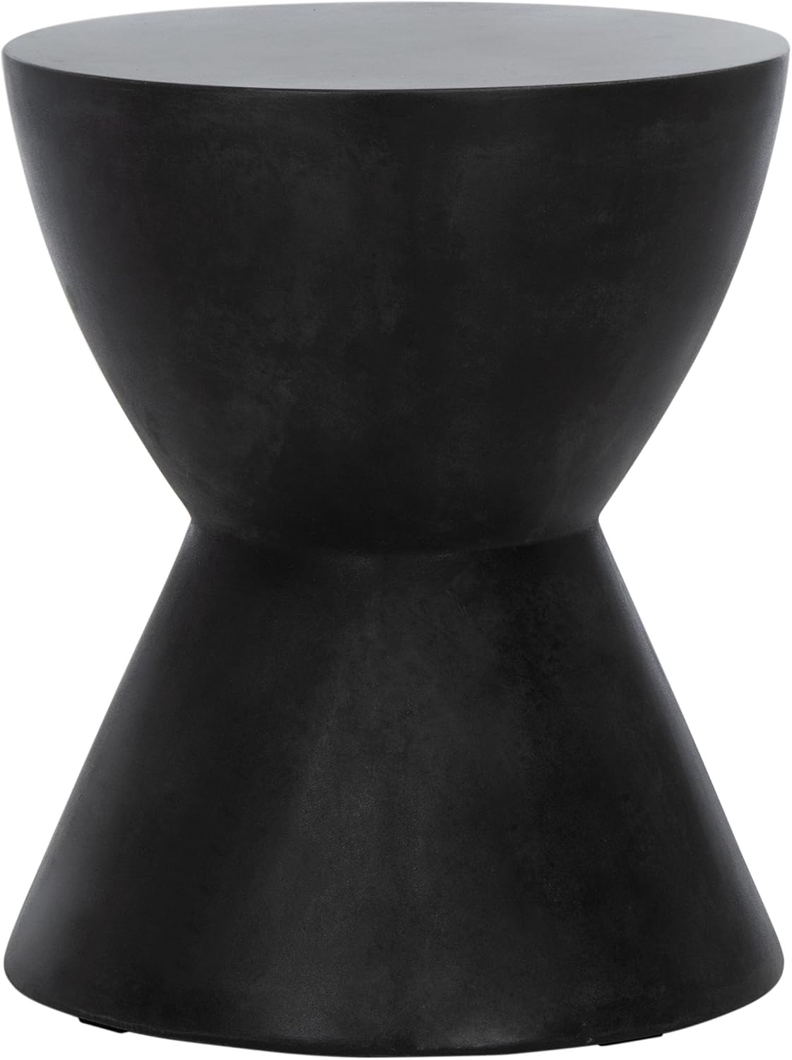 SAFAVIEH Outdoor - Athena Accent Stool - Black Concrete - Sculptural Drum Design - Ideal for Living Room, Patio, Deck, Sunroom, 14.9' W x 14.9' D x 17.7' H (VNN1011C)