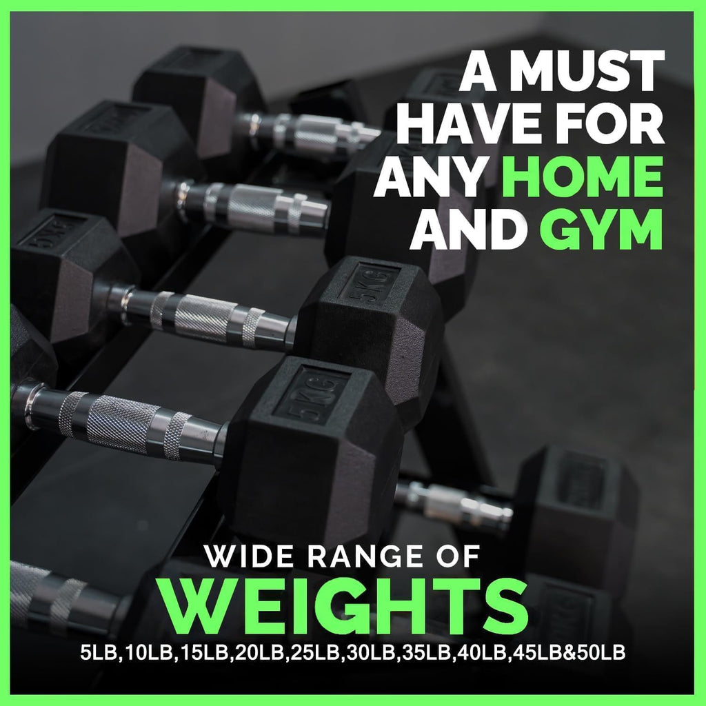 220-550 lbs Rubber Hex Dumbbells with Rack Free Weight for Home Gym, Durable Rubber Dumbbell with Storage,Coated Cast Iron Weight Strength Training Dumb bell Exercise Fitness Equipment