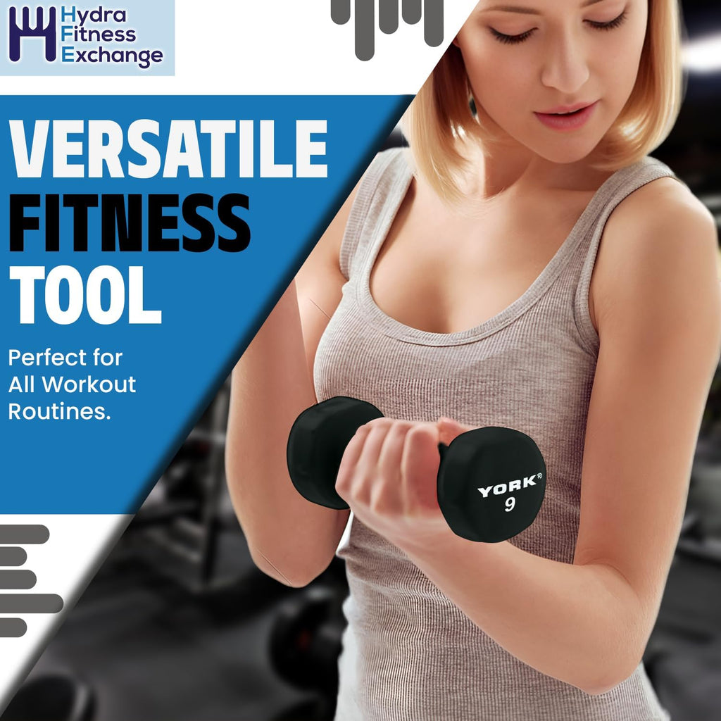 Vinyl Coated Fitbell Dumbbell (1LB to 15LB, Pack of 1, 2, 4) | Durable Anti-Roll Anti-Slip, Multi-Color | Ideal for Arm Rows Squats Chest Presses Bicep Curls Walking Jogging & Yoga