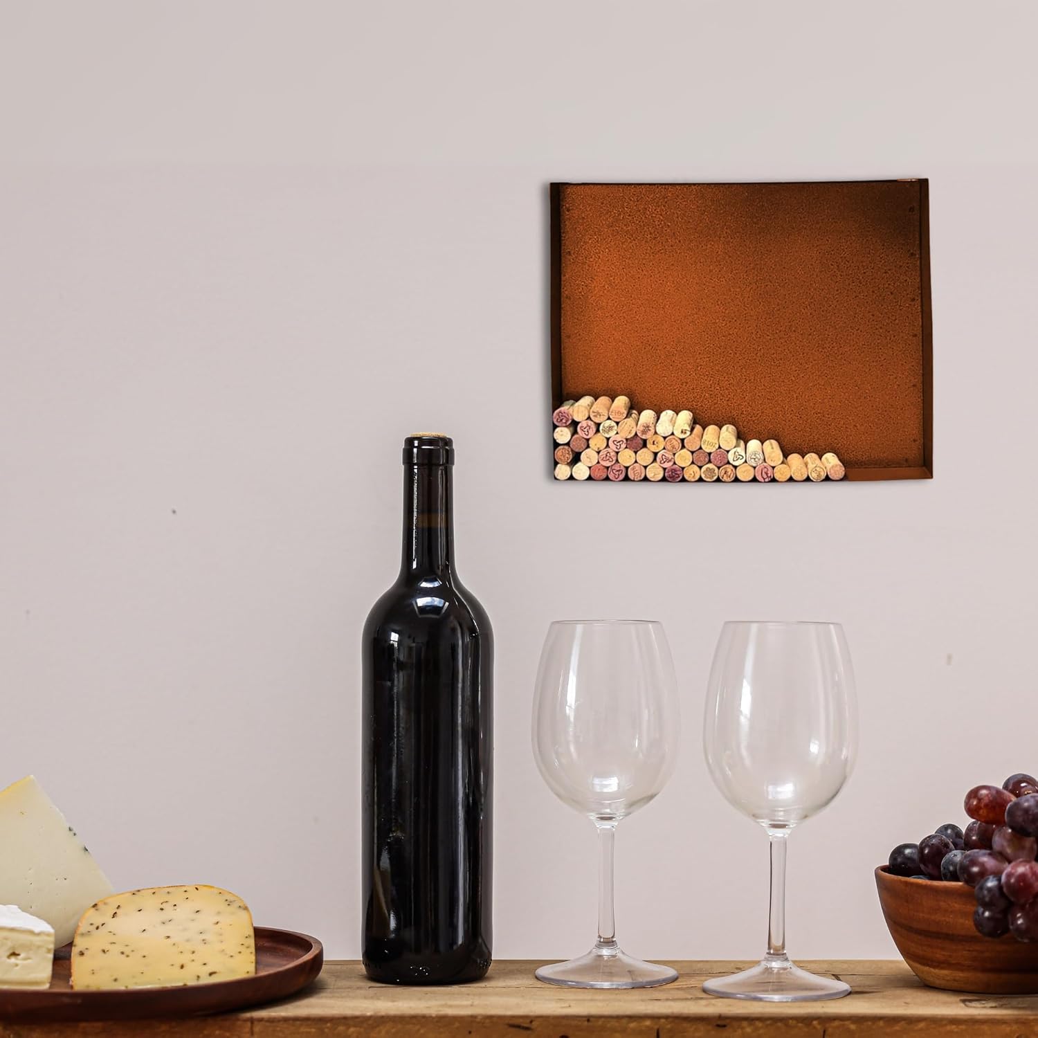 NEONSIGN Colorado Map Wine Cork Holder Metal Arkansas Decor Sign Wine Bar Pub Home Decoration (Brown Patina, 36 inch)