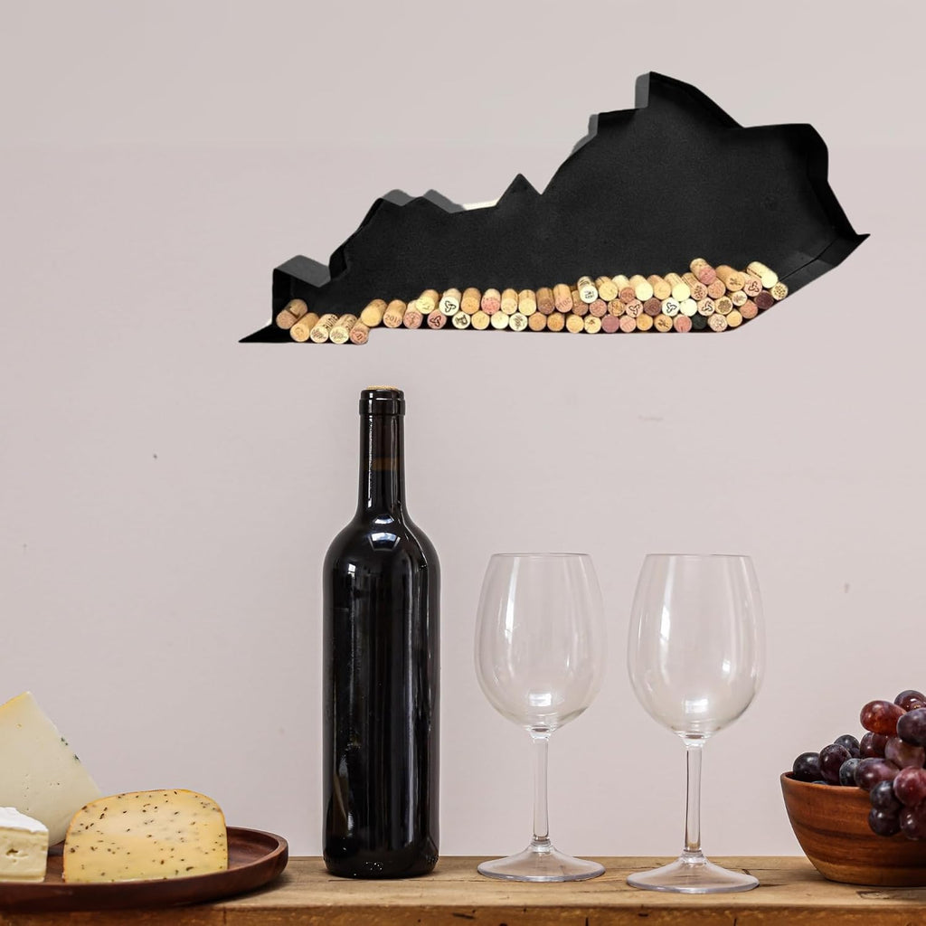 NEONSİGN Kentucky State Map Wine Cork Holder Metal Kentucky Decor Sign Wine Bar Pub Home Decoration (Black, 36 inch)