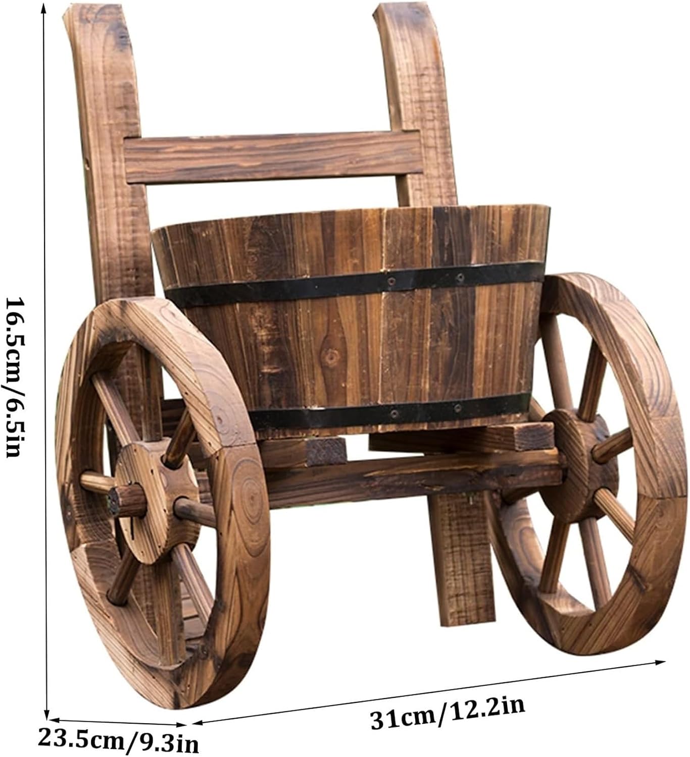 Plant Stand Indoor, Flower Display Stand, Outdoor Potting Bench, Multifunctional Wooden Table Top Worktable On Two Wheels