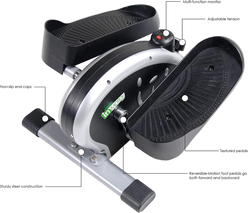 Stamina Inmotion Compact Strider Foot Exercise Machine - Under Desk Elliptical - Standing or Seated Elliptical Fitness Equipment