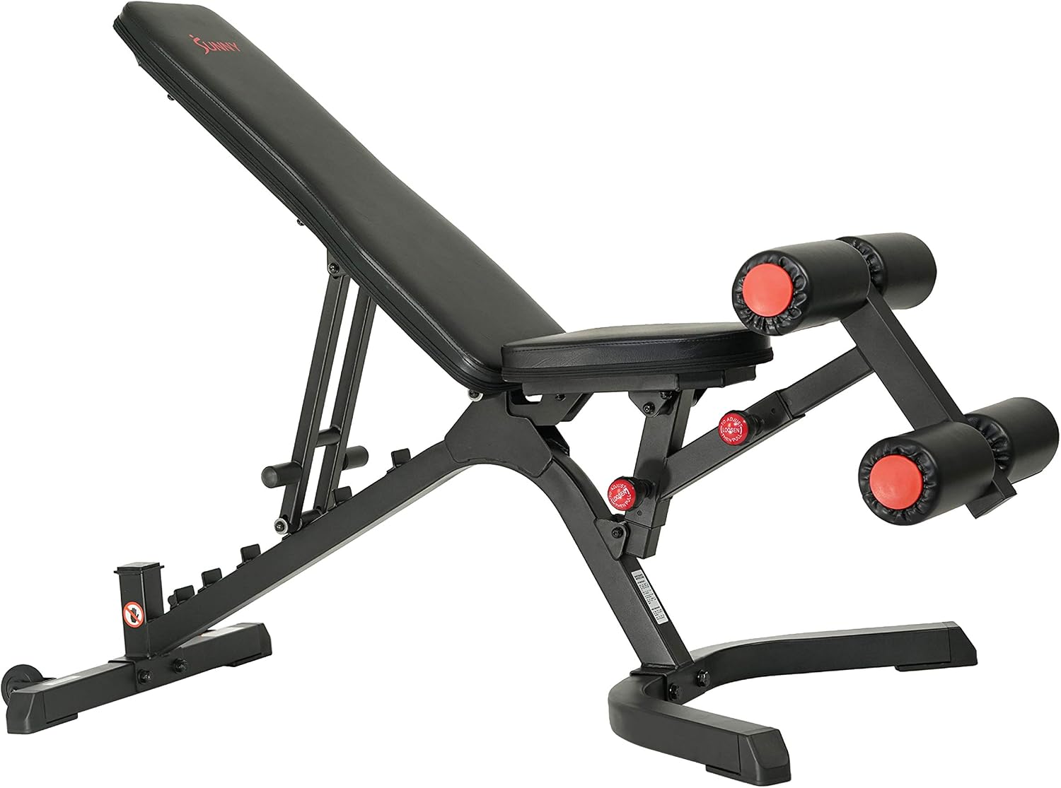 Sunny Health & Fitness Adjustable Weight Bench for Home Gym Strength Training, Incline/Decline, Multi-Position, High Weight Capacity