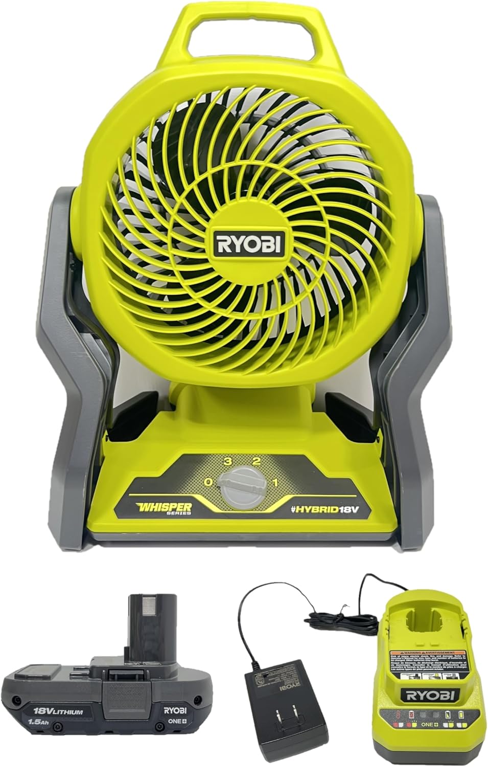 Ryobi Tools 18-Volt Hybrid Portable Fan Kit with Battery and Charger (No Retail Packaging) | PCL811Kit