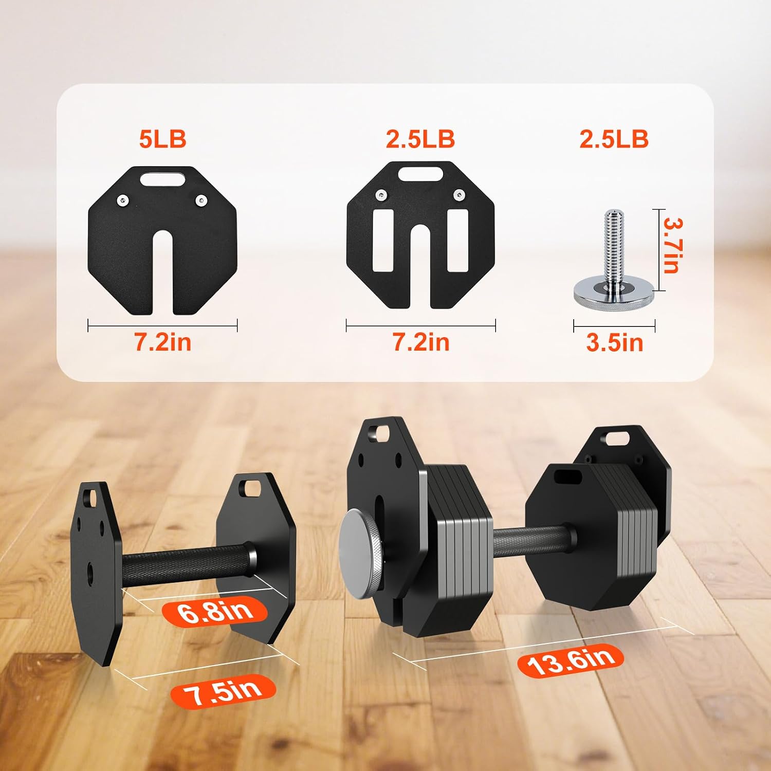 Adjustable Dumbbell Sets, Each 50/80/90/110/120LB Pairs Durable Steel Build, Free Weights Dumbbells Set of 2 with Anti-slip Handle, For Full Body Home Gym Workout Home Strength Training Equipment 50/80/90/110/120LBSX2