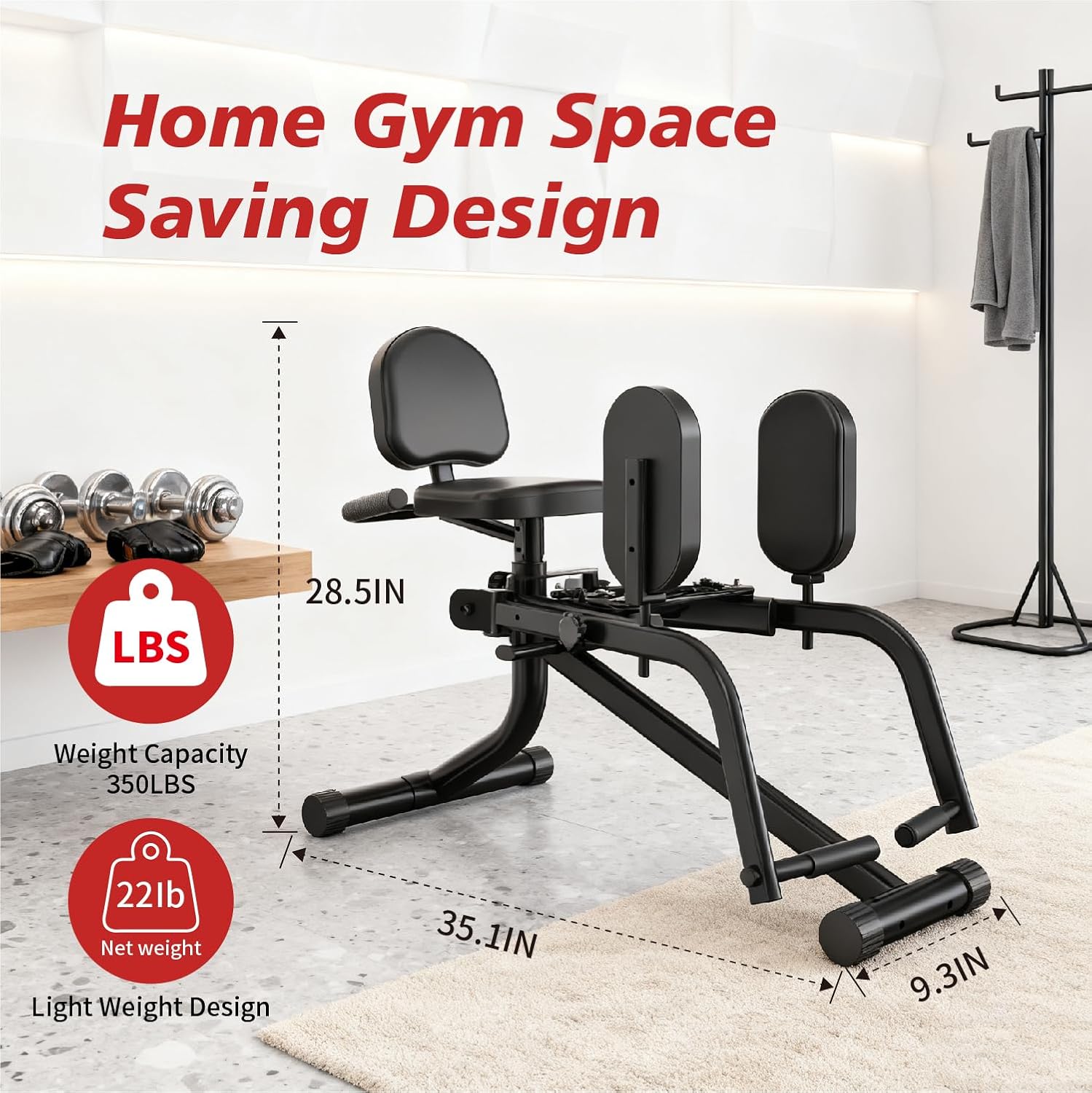 Hip Adduction Abduction Machine by SEWD – Home Gym Inner/Outer Thigh Trainer for Strength Training, Two in One Compact Glute & Thigh Workout Equipment.