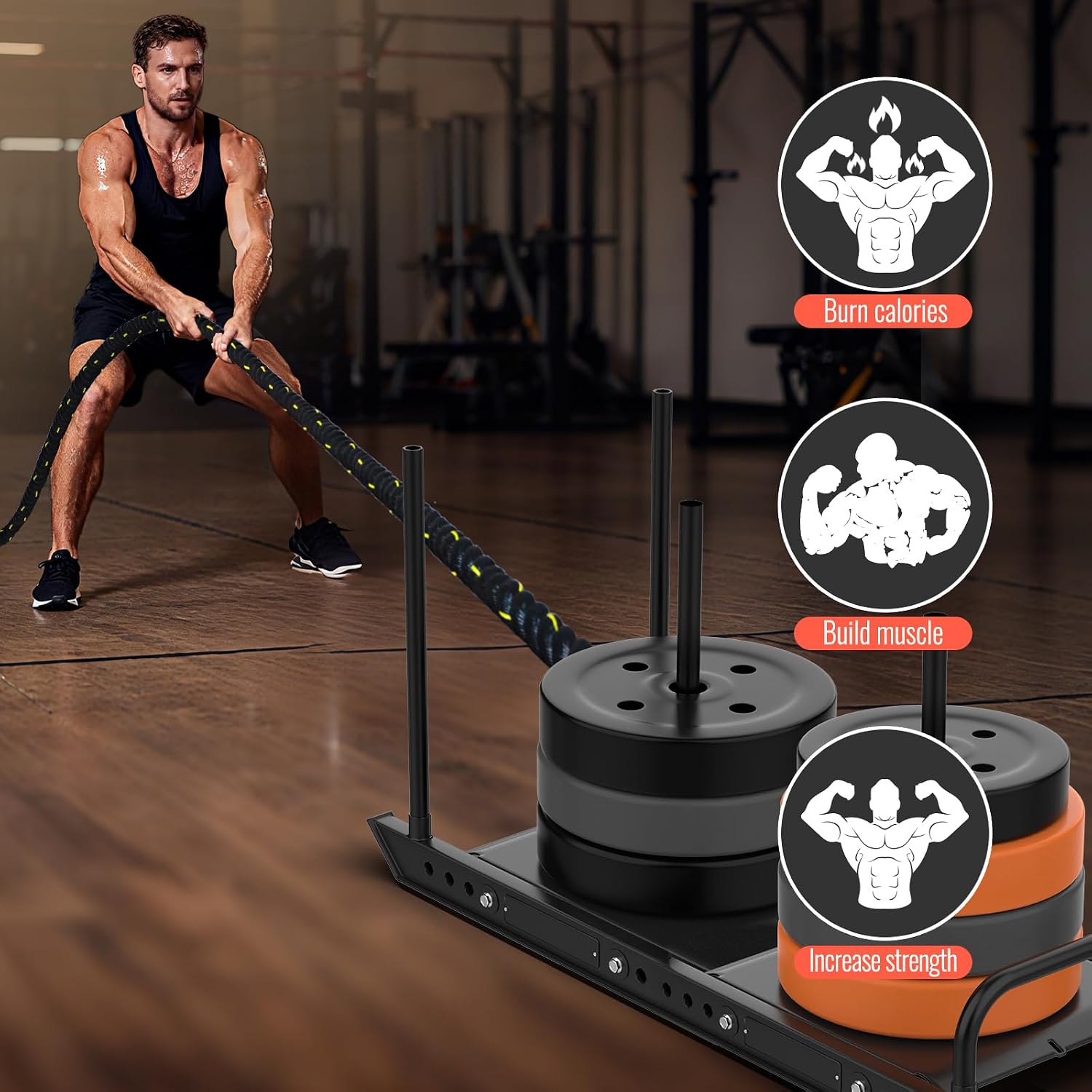 Weight Sled Pulling Rope 15FT/20FT/30FT/40FT, Trainer Physical Training Strength Rope for Workout Sled,Tire Pulling Workout, Fitness Resistance,Football Exercise Equipment for Men and Women