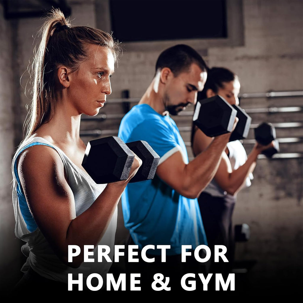 Rubber Hex Dumbbell Set with Rack - Multiple Free Weight for Home Gym, 350/450/550lbs Exercise Equipment for Strength, Multiple Options Dumbbells with Storage for Home Gym Exercise Fitness Equipment