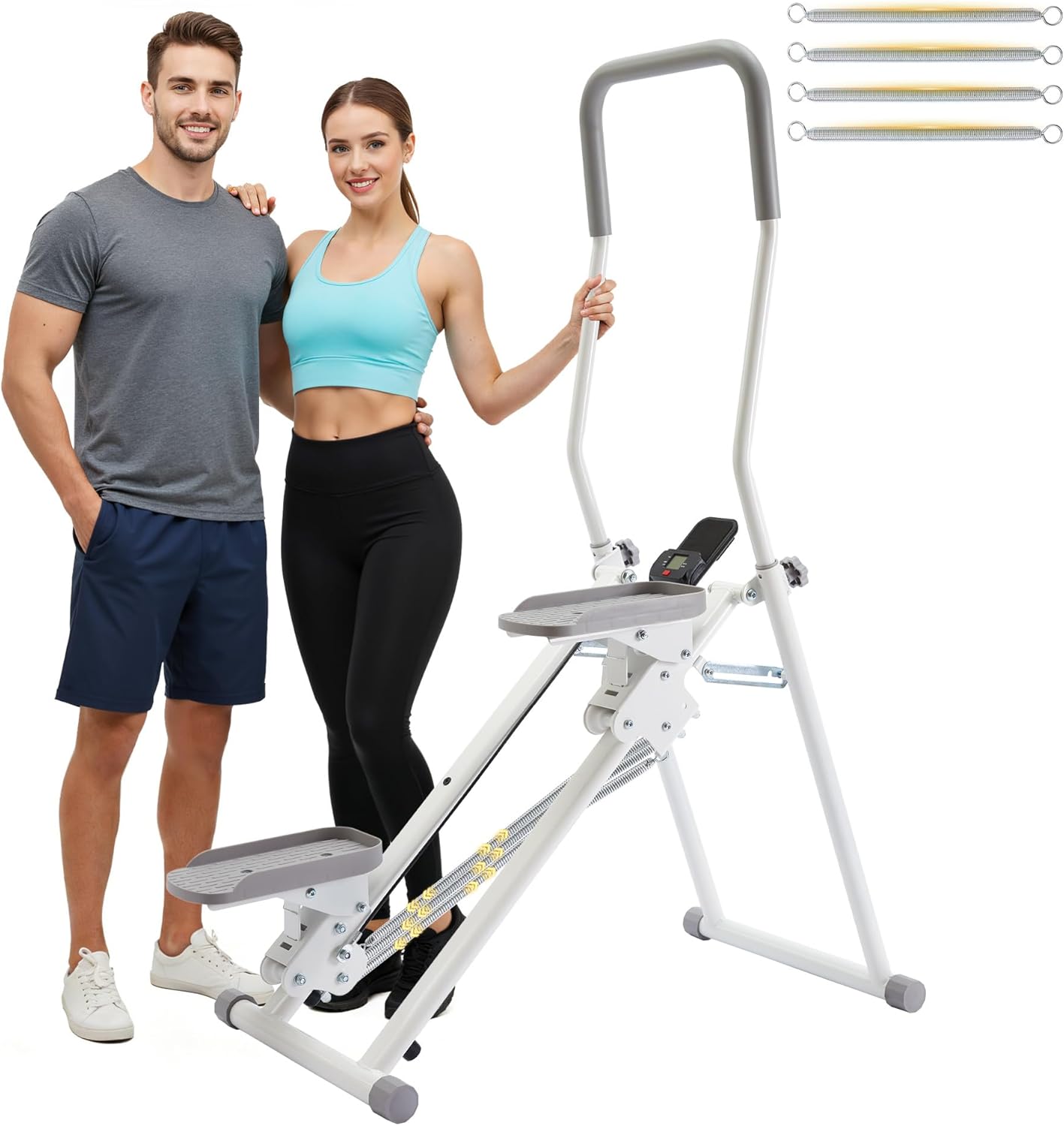 Stair Stepper for Home, Upgraded 3-Level Adjustable Resistance& Incline, Extra-Wide Non-Slip Pedals, LCD Counter with Phone Holder, 350 lbs Capacity