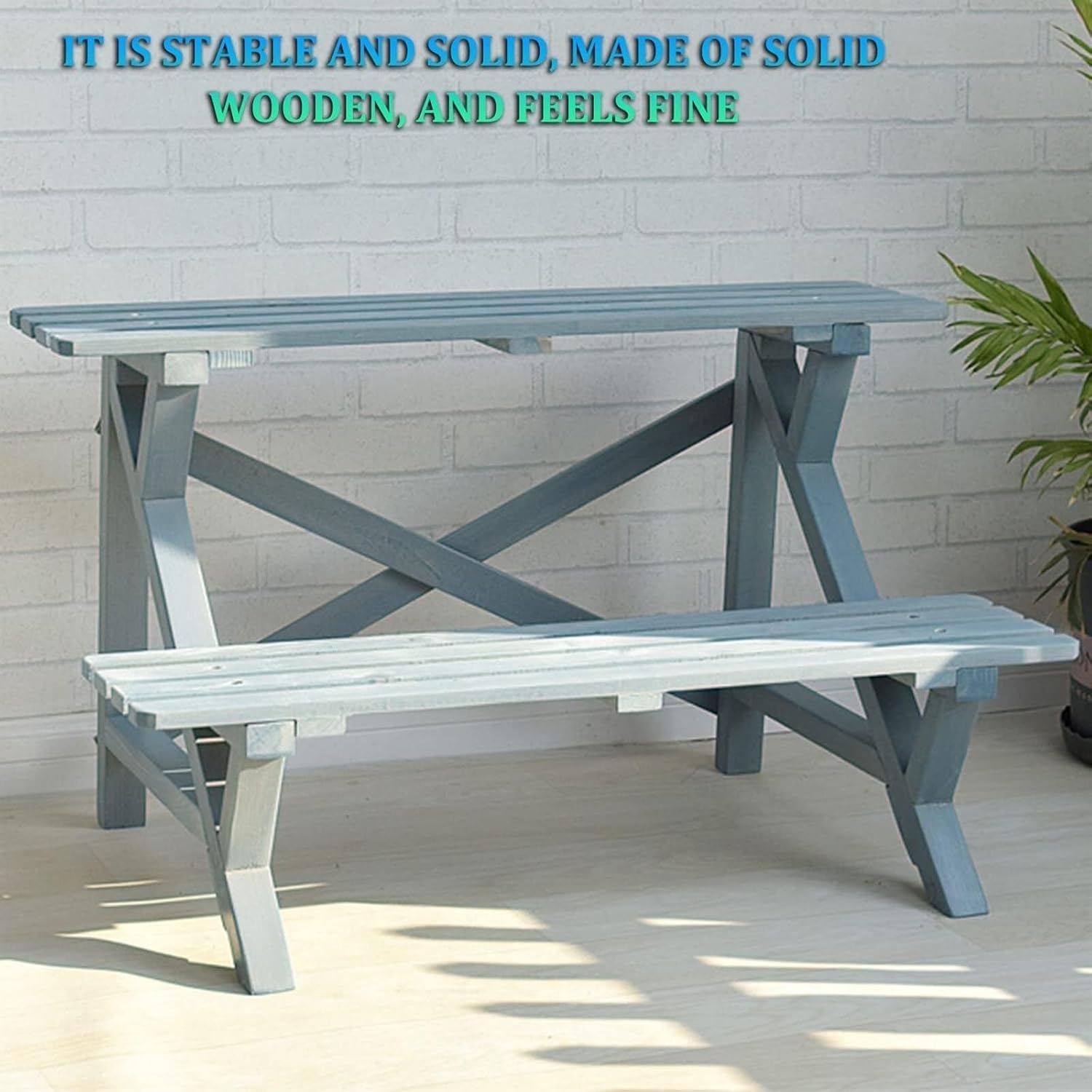 RUVOO Plant Stand Plant Holder Flower Stand Plant Flower Stand Outdoor Garden Potting Bench Work Station Two Layers Workbench Planting Plant Shelf Plant Rack(70x45x46cm)