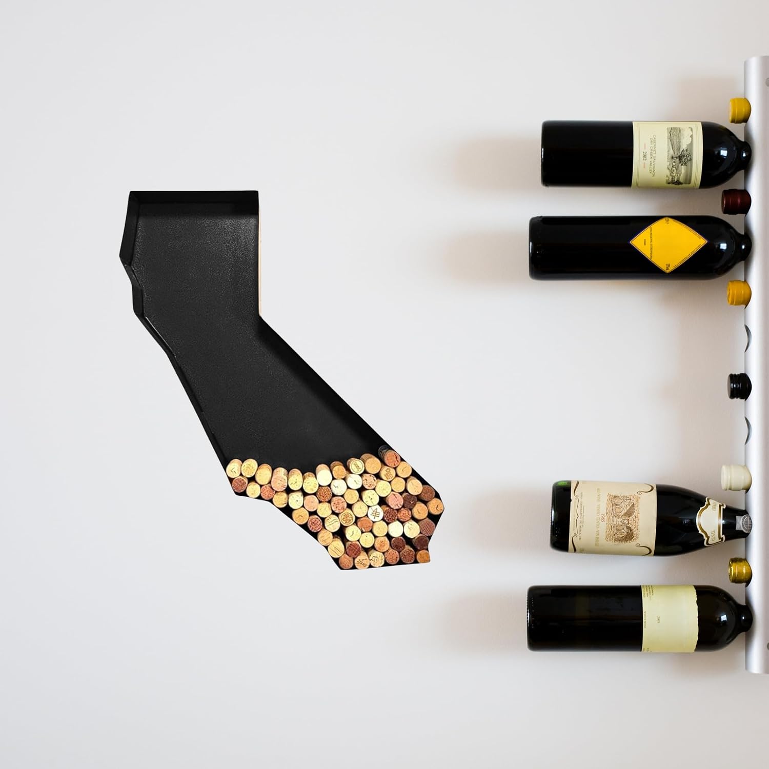 NEONSİGN California State Map Wine Cork Holder Metal Arkansas Decor Sign Wine Bar Pub Home Decoration (Black, 18 inc)