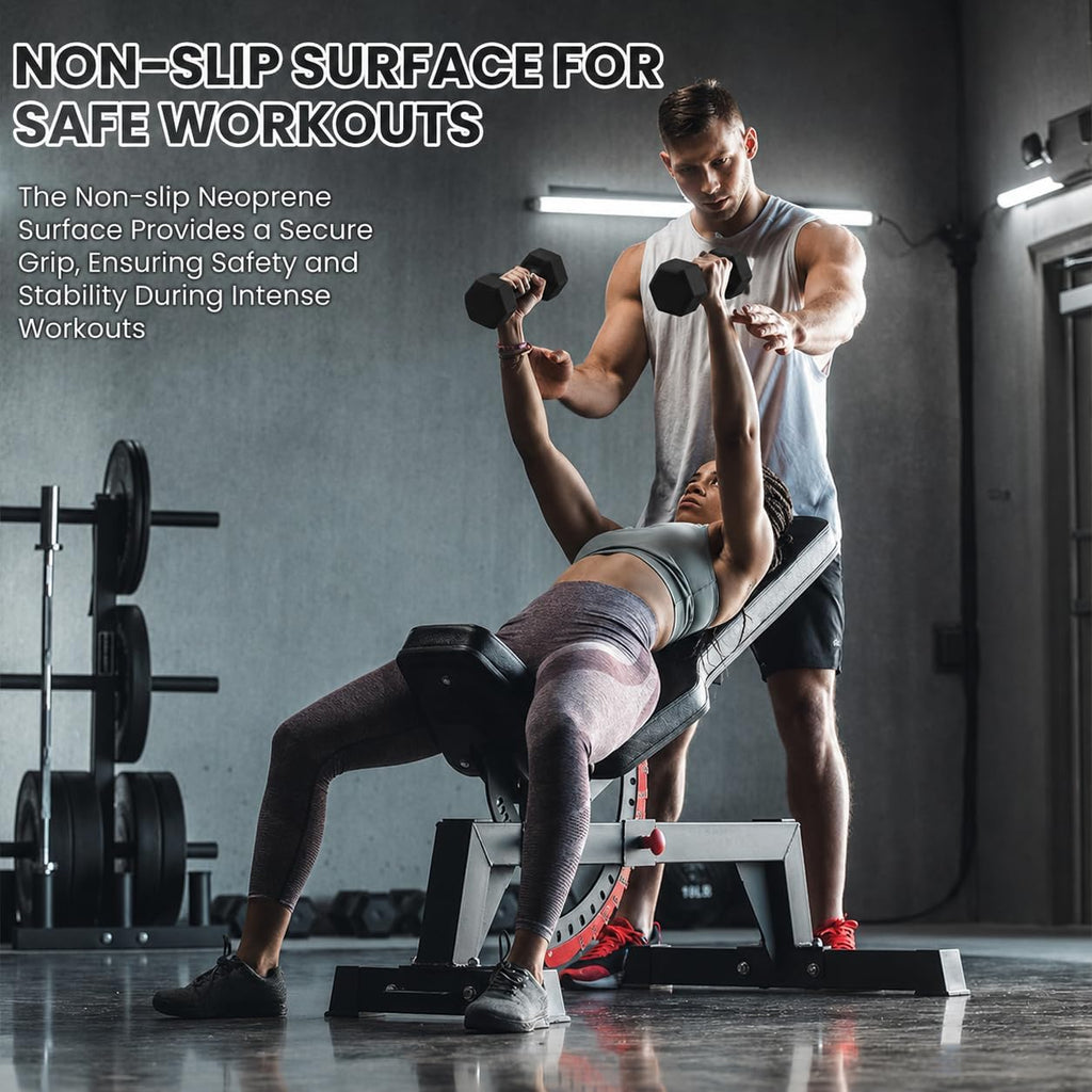 Neoprene Hexagon Dumbbells with Cast Ergo Handle (1 to 15lbs Pack of 1, 2, 4) | Durable Anti-Slip Exercise & Fitness Strength Training Free Weights for Home Gym | Black | For Men & Women
