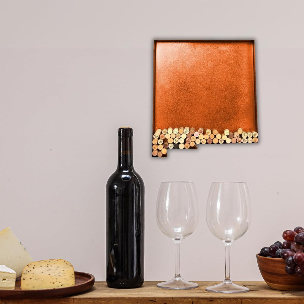 NEONSİGN New Mexico State Map Wine Cork Holder Metal New Mexico Decor Sign Wine Bar Pub Home Decoration (Brown Patina, 24 inch)