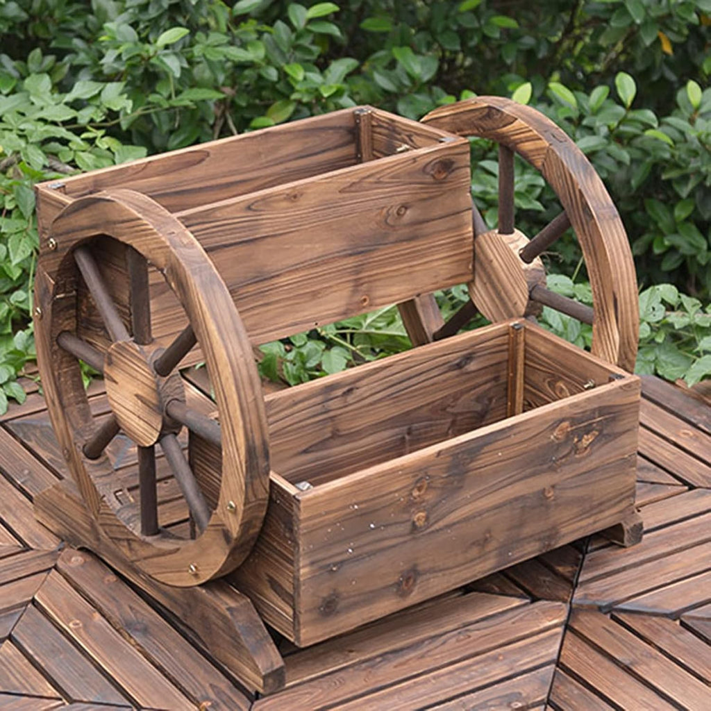 Flower Display Stand, Plant Stand Indoor, Two Layers Outdoor Potting Bench, Garden Workstation Table with Wheels,Lower Storage and Lattice Back